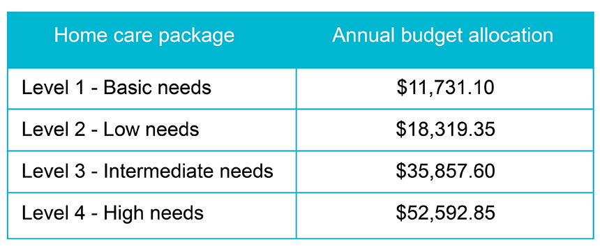 What does a home care package cost